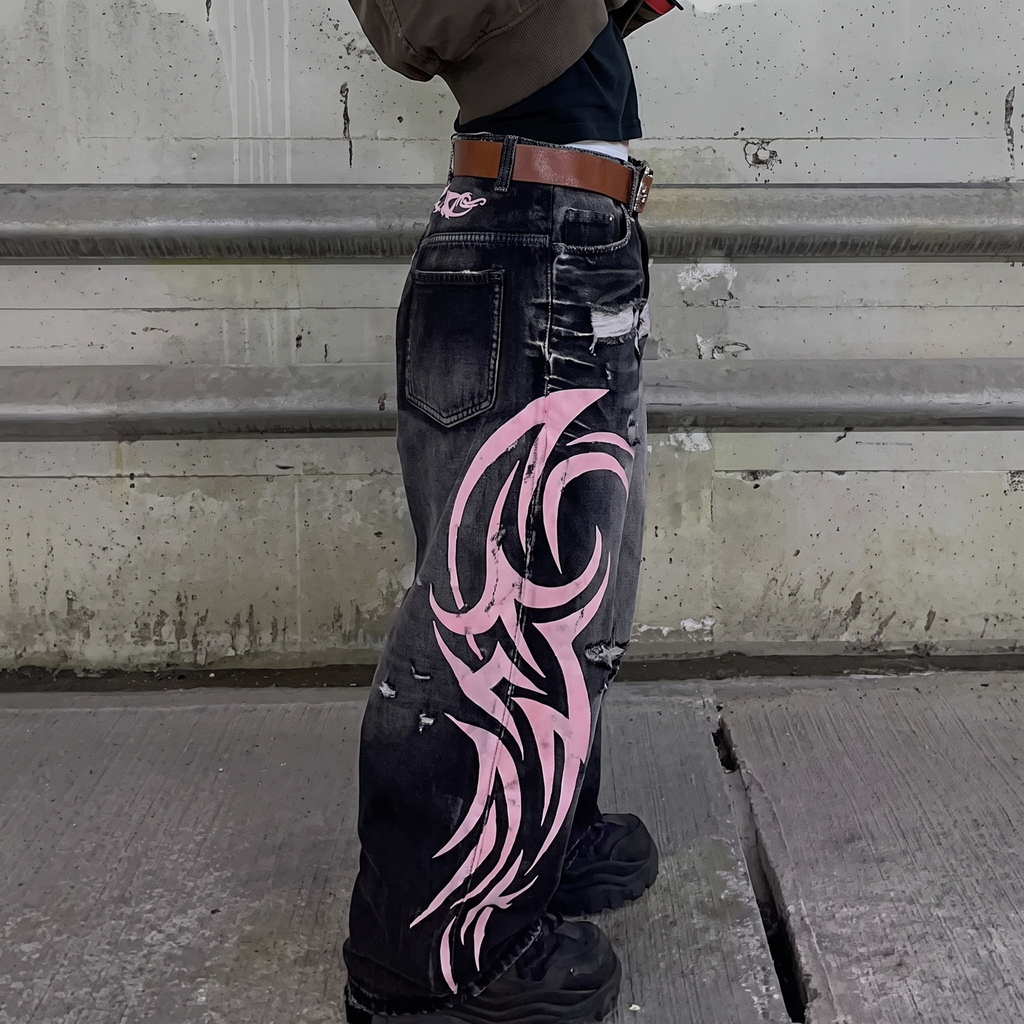Avery | Women's Wide-Leg Jeans | Totem Print-PNY