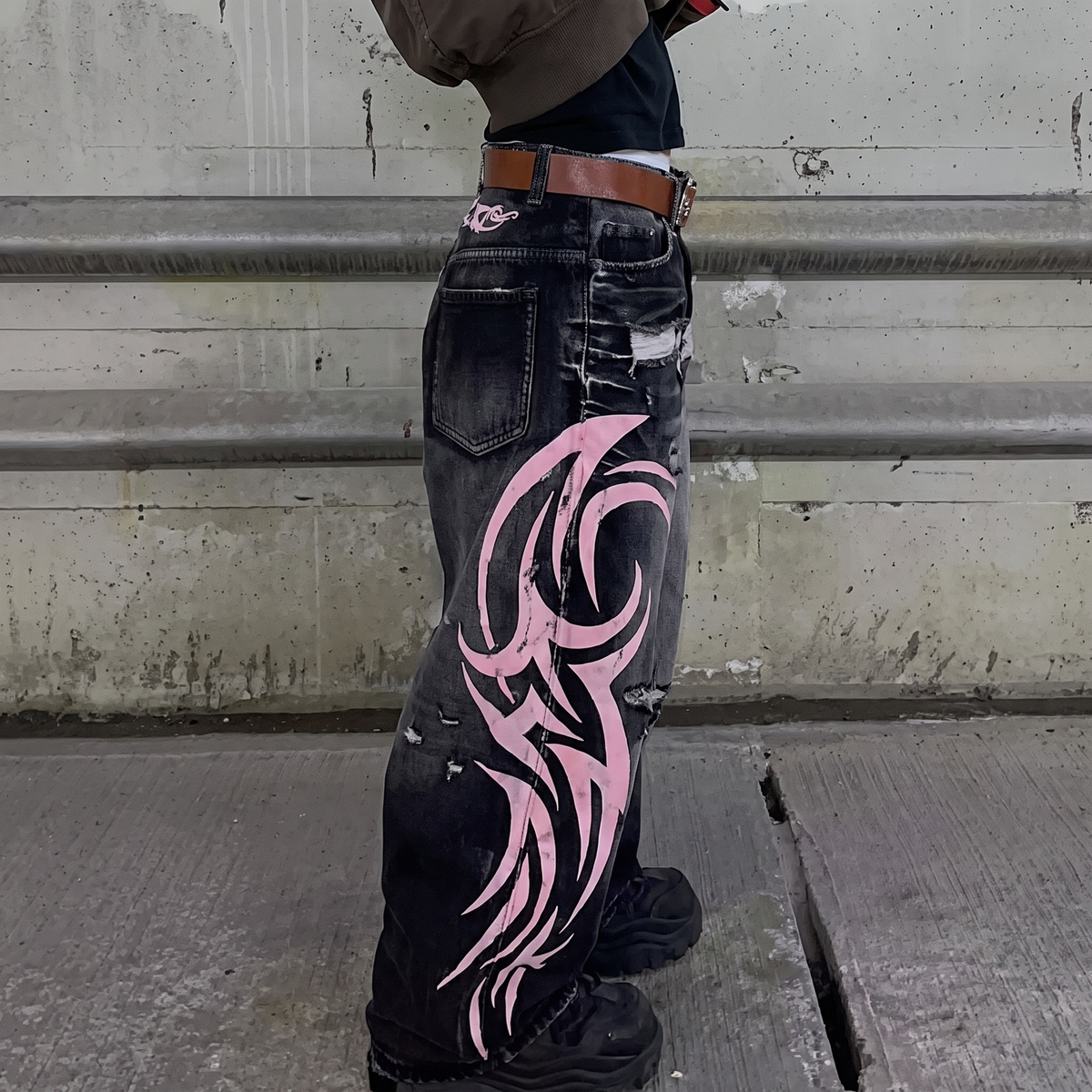 Avery | Women's Wide-Leg Jeans | Totem Print-PNY