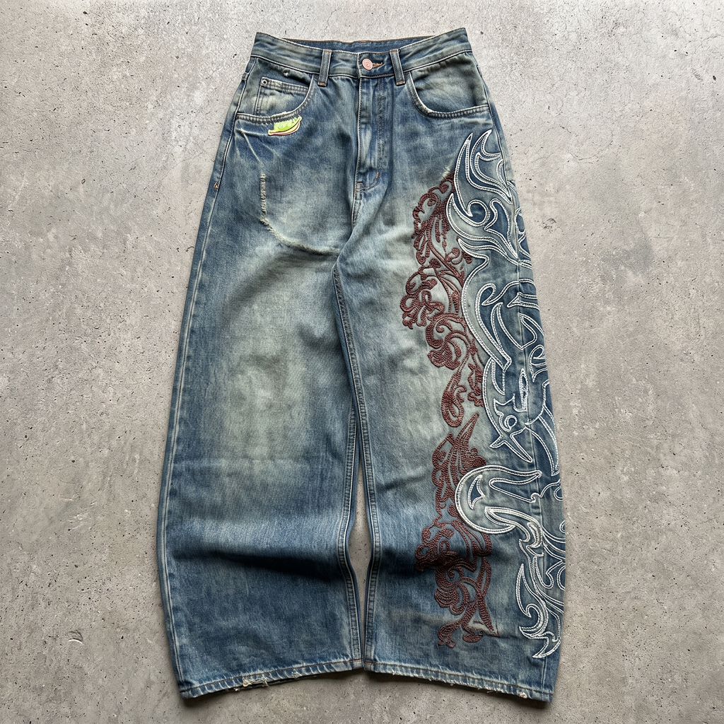 Avery | Women's Wide-Leg Jeans | Totem Print-PNY