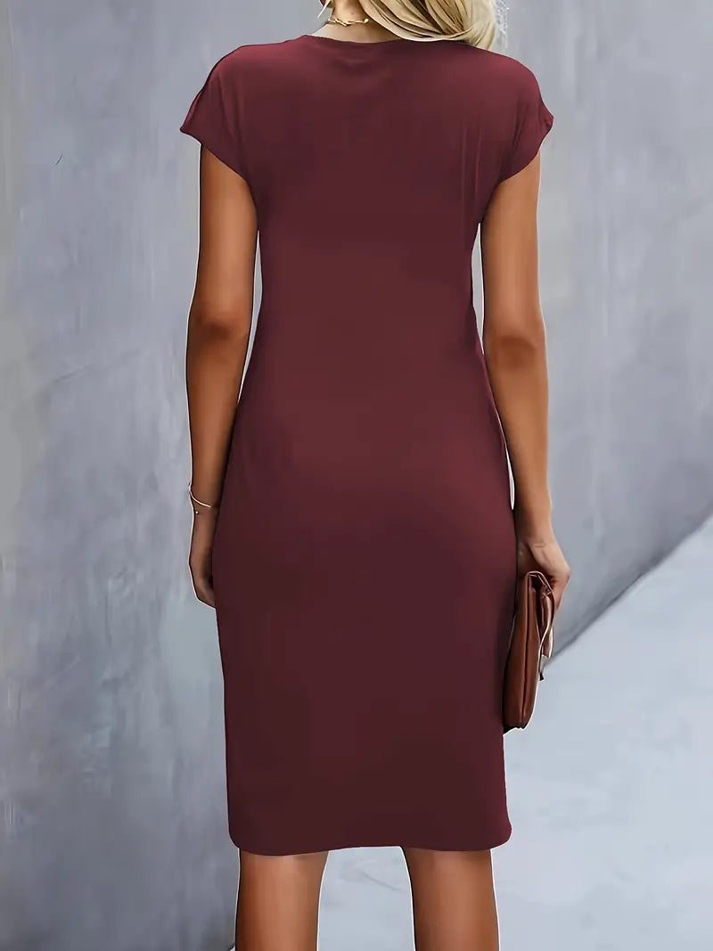 Hannah | Women's Midi Dress | Short Sleeve-Women Dress-Pick NewYork