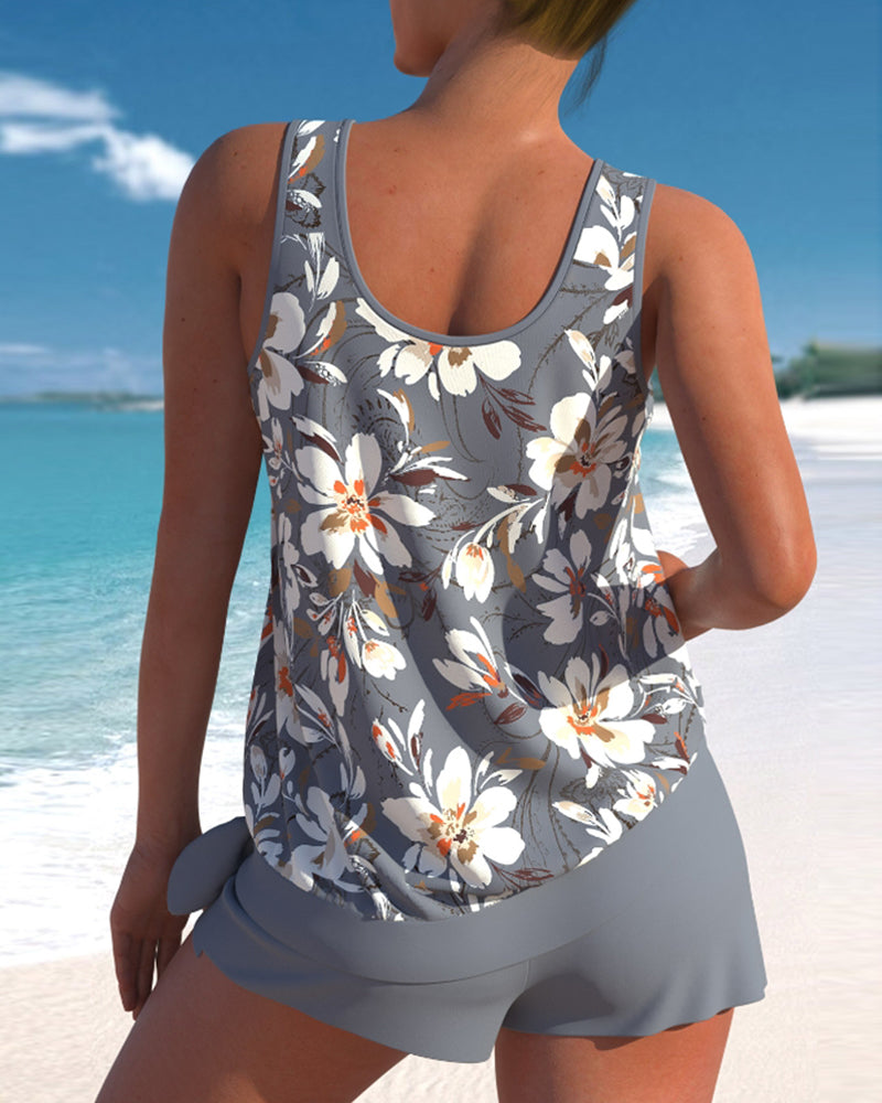 Violet | Women's Tankini Set | Swim Shorts Beachwear-Women Swimsuit-Pick NewYork