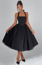 Bianca | Women's Fit And Flare Midi Dress | Halter Neck Full Skirt-Women Dress-Pick NewYork