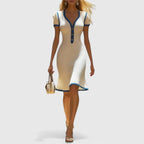 Bianca | Women’s Ribbed Knit Midi Dress | V Neck Button Front-Women Dress-Pick NewYork
