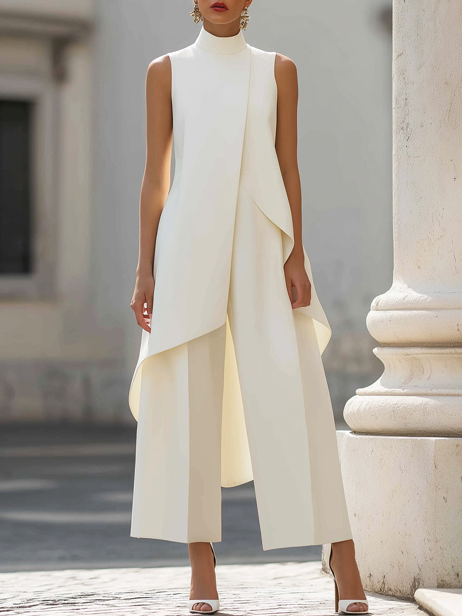 Bianca | Women’s Sleeveless Pants Set | High Neck Cocktail Party-Women Outfit Set-Pick NewYork