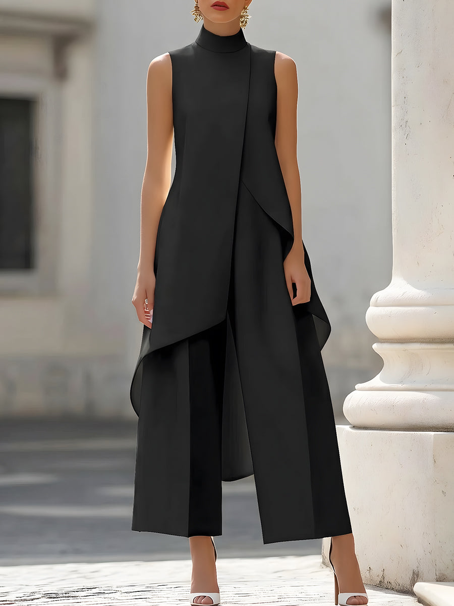 Bianca | Women’s Sleeveless Pants Set | High Neck Cocktail Party-Women Outfit Set-Pick NewYork