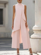 Bianca | Women’s Sleeveless Pants Set | High Neck Cocktail Party-Women Outfit Set-Pick NewYork