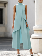 Bianca | Women’s Sleeveless Pants Set | High Neck Cocktail Party-Women Outfit Set-Pick NewYork