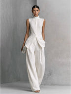 Bianca | Women’s Sleeveless Pants Set | High Neck Evening Event-Women Outfit Set-Pick NewYork