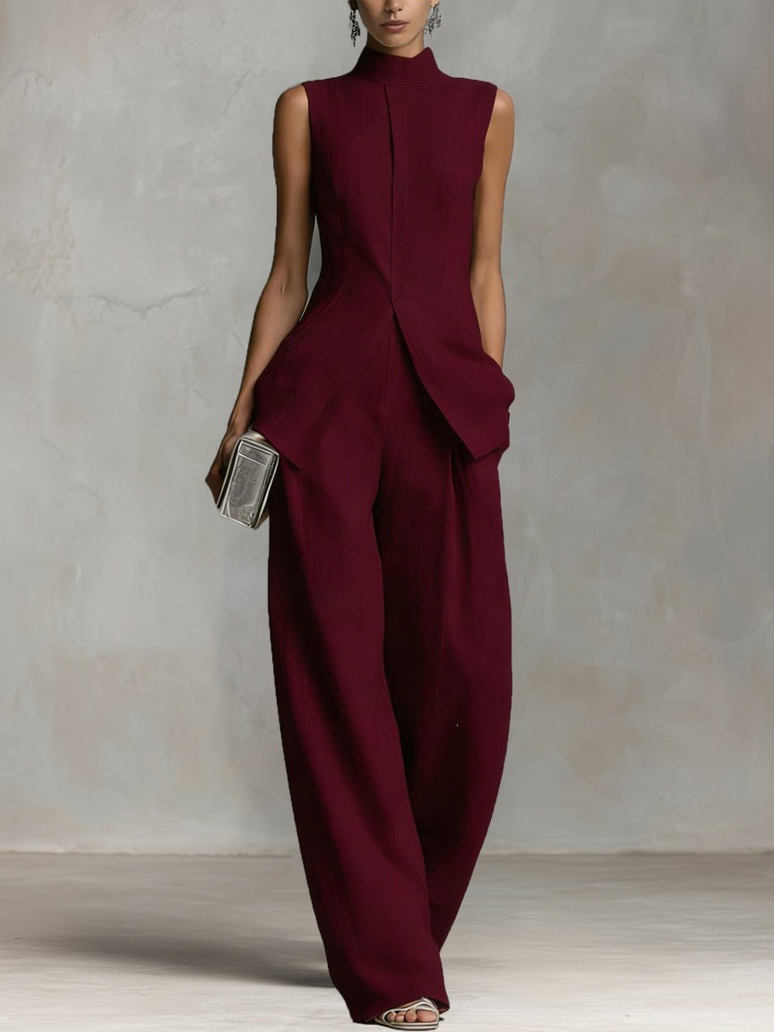 Bianca | Women’s Sleeveless Pants Set | High Neck Evening Event-Women Outfit Set-Pick NewYork