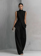 Bianca | Women’s Sleeveless Pants Set | High Neck Evening Event-Women Outfit Set-Pick NewYork