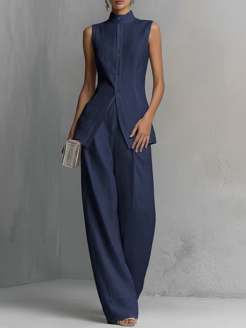 Bianca | Women’s Sleeveless Pants Set | High Neck Evening Event-Women Outfit Set-Pick NewYork