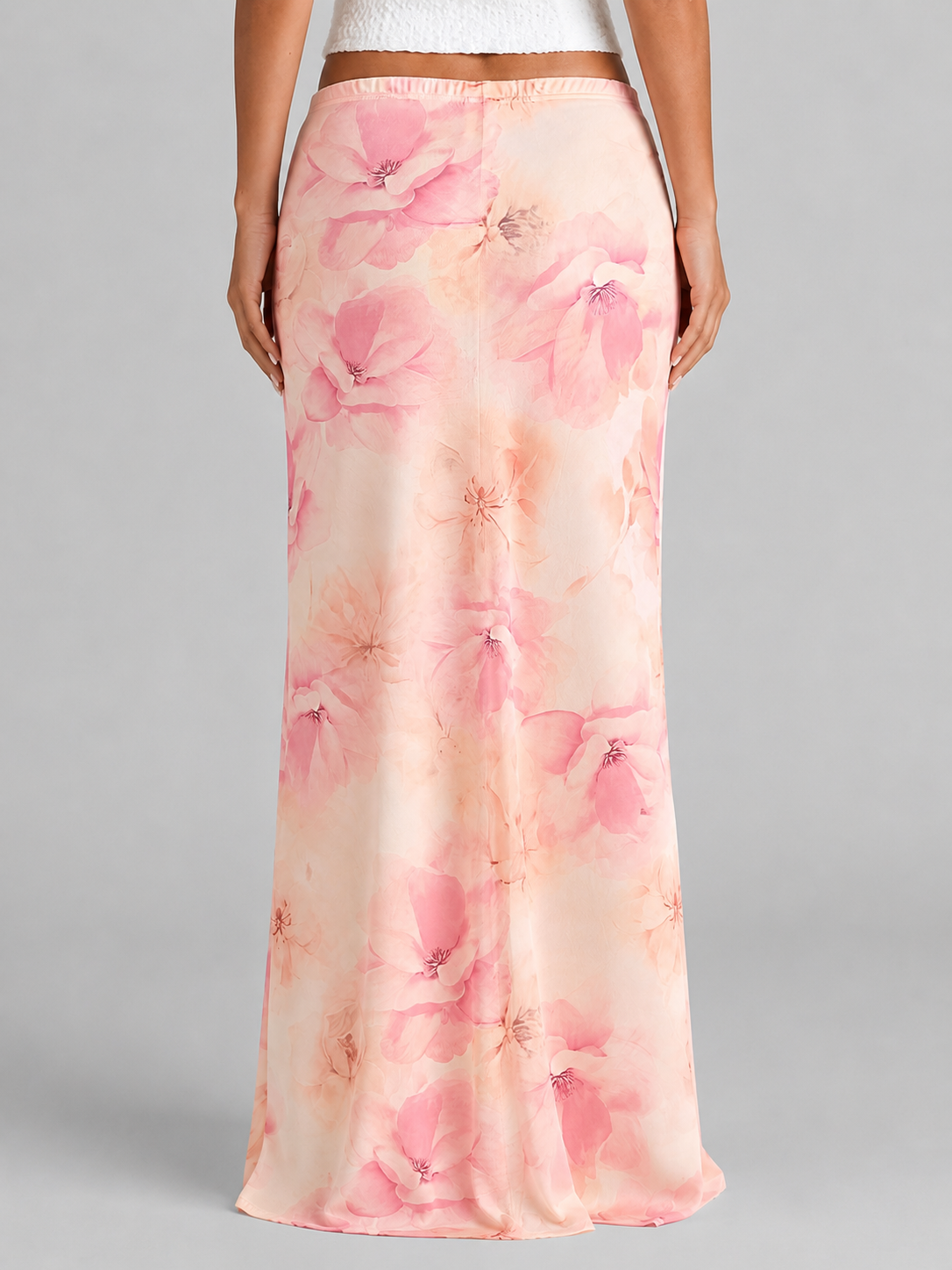 Blossom | Women's Floral Print Maxi Skirt | High Waist Slip-Women Skirt-Pick NewYork