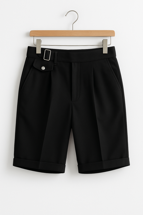 Brady | Men’s Tailored Shorts | Belted Waist Pleated Front Casual Wear-Men Shorts-Pick NewYork