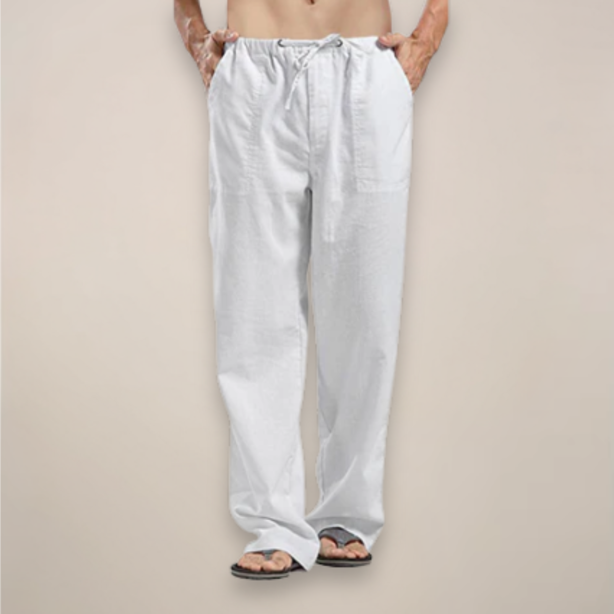 Brooks | Men’s Drawstring Casual Pants | Straight Leg Side Pockets Everyday Wear-Men Pants-Pick NewYork