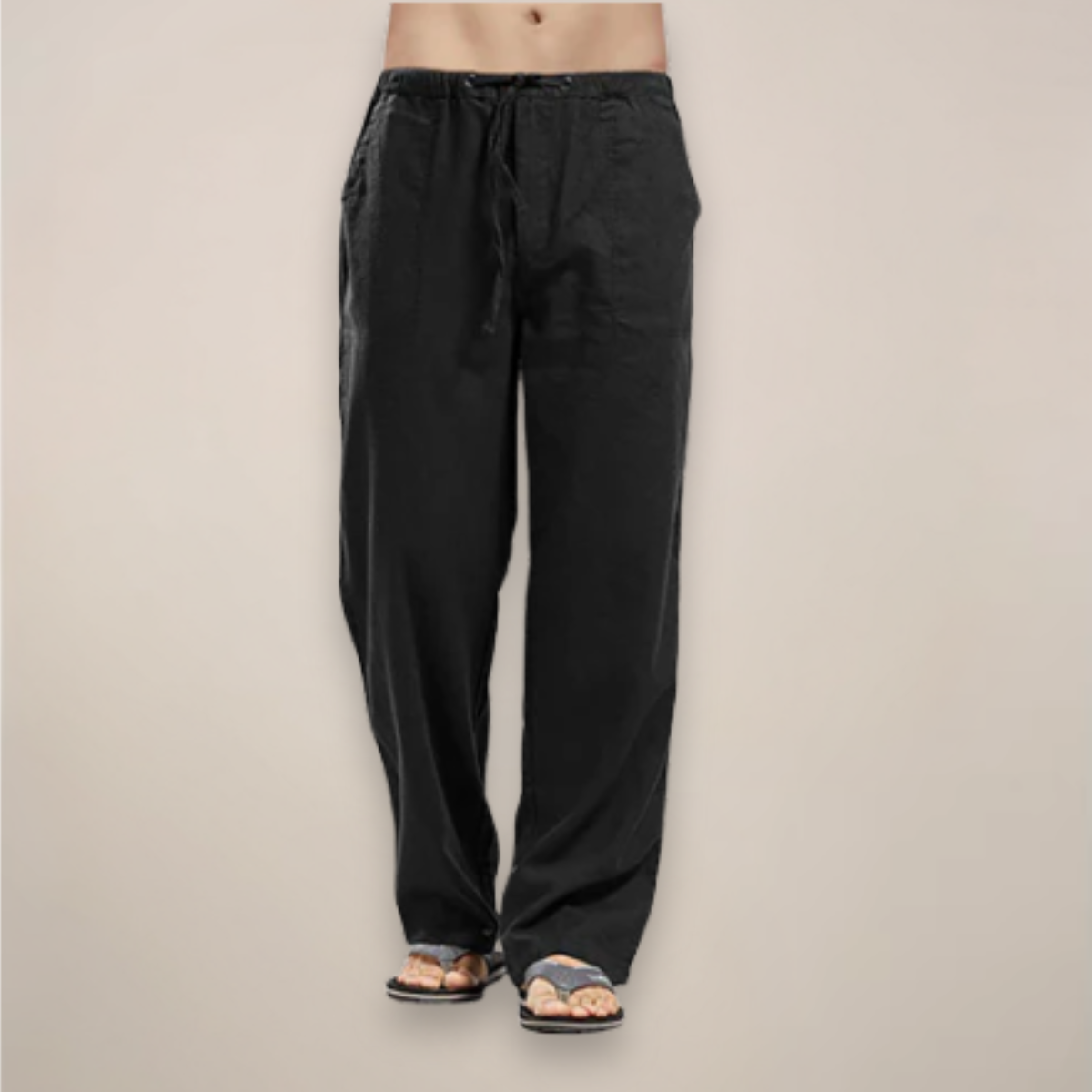 Brooks | Men’s Drawstring Casual Pants | Straight Leg Side Pockets Everyday Wear-Men Pants-Pick NewYork