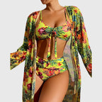 Amelia | Women's Tropical Bikini Set | Three Piece Swimwear-Women Swimsuit-Pick NewYork