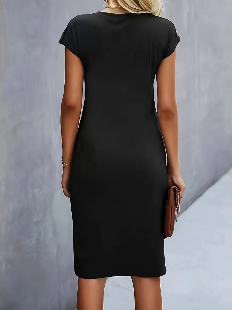 Hannah | Women's Midi Dress | Short Sleeve-Women Dress-Pick NewYork