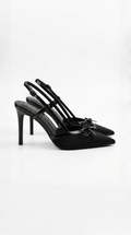 Camille | Women's Pointed Toe Slingback Heels | Bow Detail Evening Event Wear-Women Shoes-Pick NewYork