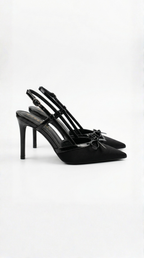 Camille | Women's Pointed Toe Slingback Heels | Bow Detail Evening Event Wear-Women Shoes-Pick NewYork
