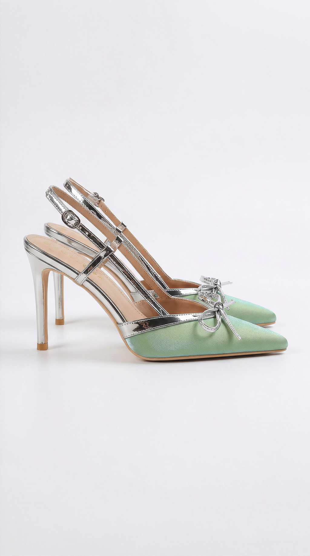 Camille | Women's Pointed Toe Slingback Heels | Bow Detail Evening Event Wear-Women Shoes-Pick NewYork
