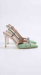Camille | Women's Pointed Toe Slingback Heels | Bow Detail Evening Event Wear-Women Shoes-Pick NewYork