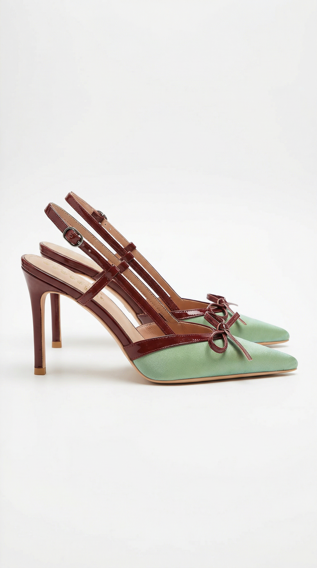 Camille | Women's Pointed Toe Slingback Heels | Bow Detail Evening Event Wear-Women Shoes-Pick NewYork