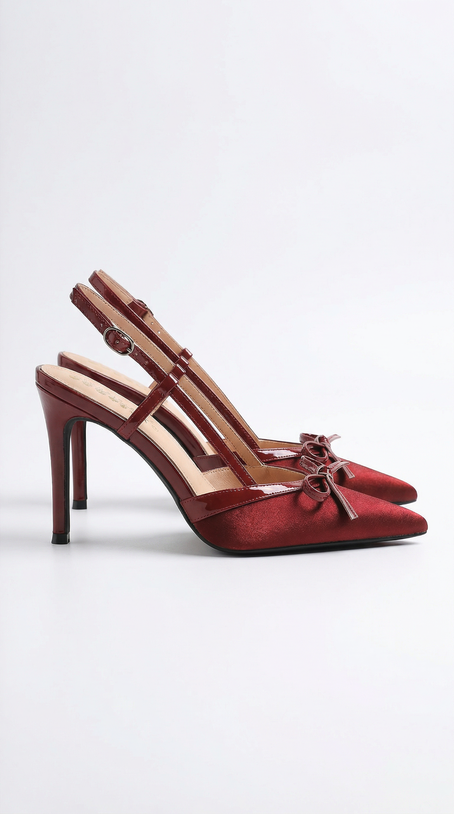 Camille | Women's Pointed Toe Slingback Heels | Bow Detail Evening Event Wear-Women Shoes-Pick NewYork