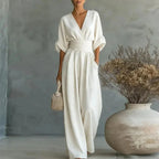 Camille | Women’s Wide Leg Jumpsuit | V Neck Wedding Guest-Women Jumpsuit-Pick NewYork
