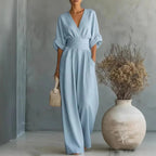 Camille | Women’s Wide Leg Jumpsuit | V Neck Wedding Guest-Women Jumpsuit-Pick NewYork