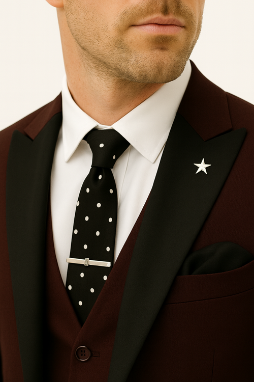 Carl | Men’s Three Piece Suit Set | Contrast Lapels Vest Wedding Wear-Men Outfit Set-Pick NewYork