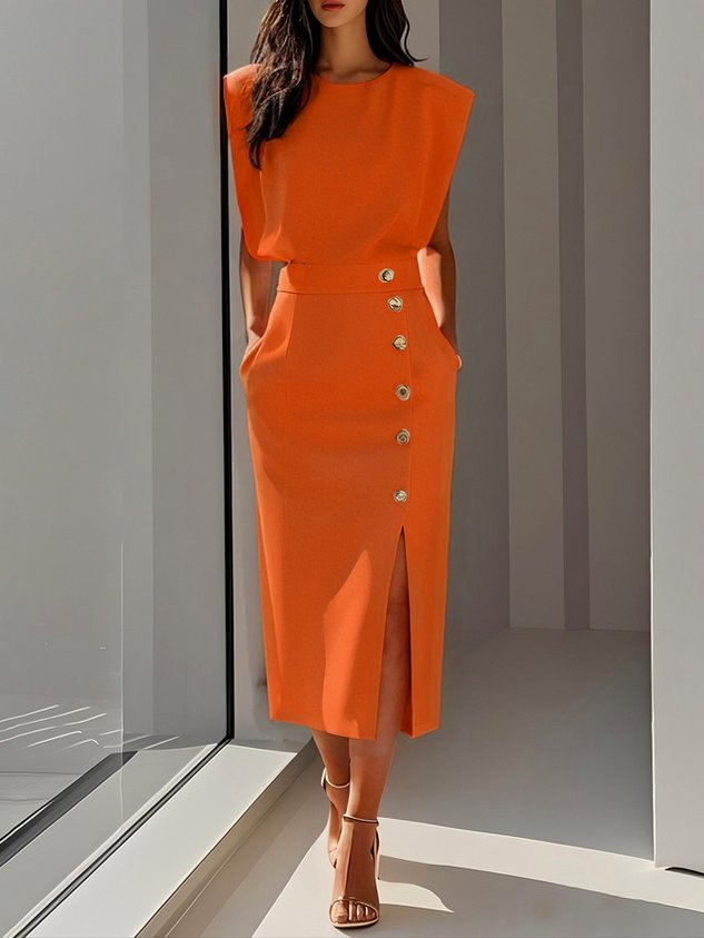 Victoria | Women's Midi Dress | Short Sleeve-Women Dress-Pick NewYork