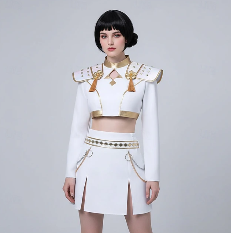 Celeste | Women’s K-Pop Costume Set | Shoulder Panels Mini Skirt-Women Costume Set-Pick NewYork