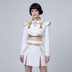 Celeste | Women’s K-Pop Costume Set | Shoulder Panels Mini Skirt-Women Costume Set-Pick NewYork
