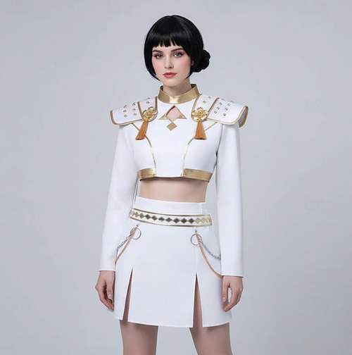 Celeste | Women’s K-Pop Costume Set | Shoulder Panels Mini Skirt-Women Costume Set-Pick NewYork