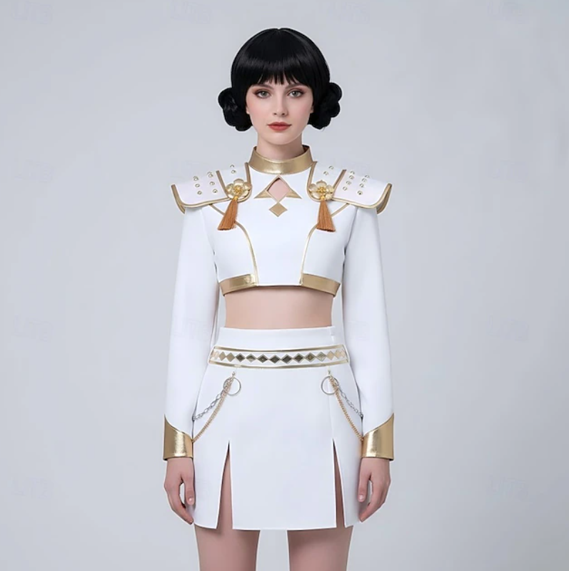 Celeste | Women’s K-Pop Costume Set | Shoulder Panels Mini Skirt-Women Costume Set-Pick NewYork