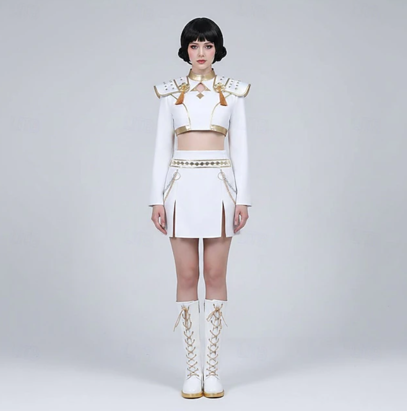 Celeste | Women’s K-Pop Costume Set | Shoulder Panels Mini Skirt-Women Costume Set-Pick NewYork