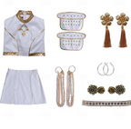 Celeste | Women’s K-Pop Costume Set | Shoulder Panels Mini Skirt-Women Costume Set-Pick NewYork