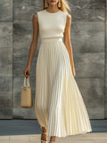 Celeste | Women’s Pleated Midi Dress | Sleeveless Wedding Guest-Women Dress-Pick NewYork