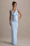 Celeste | Women's Sleeveless Maxi Dress | Cowl Neck Open Back-Women Dress-Pick NewYork