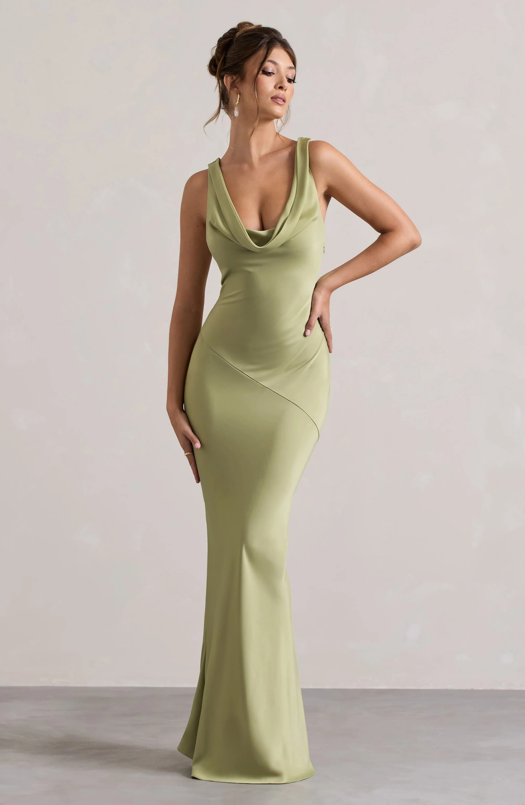 Celeste | Women's Sleeveless Maxi Dress | Cowl Neck Open Back-Women Dress-Pick NewYork