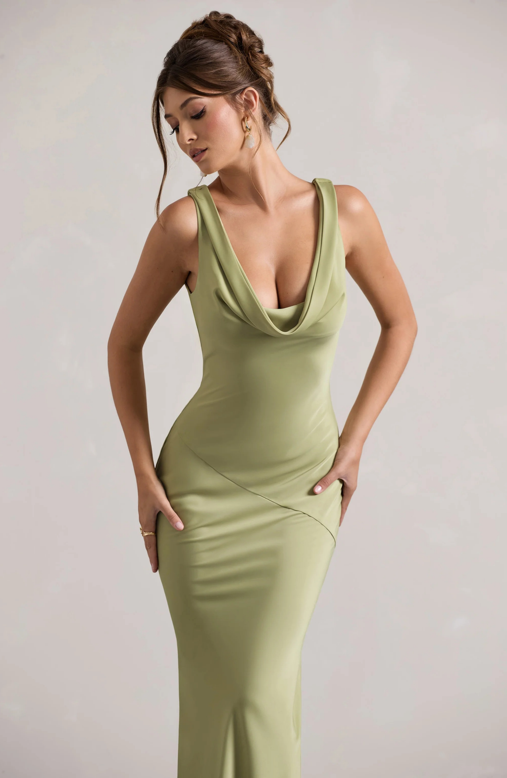 Celeste | Women's Sleeveless Maxi Dress | Cowl Neck Open Back-Women Dress-Pick NewYork