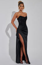 Celeste | Women's Strapless Maxi Dress | Sequin Bodice Evening Event Wear-Women Dress-Pick NewYork