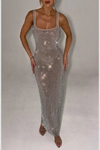 Celestine | Women’s Sequin Maxi Dress | Square Neck Evening Wear-Women Dress-Pick NewYork