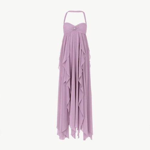 Celina | Women’s Halter Maxi Dress | Ruched Bodice Wedding Guest Dress-Women Dress-Pick NewYork
