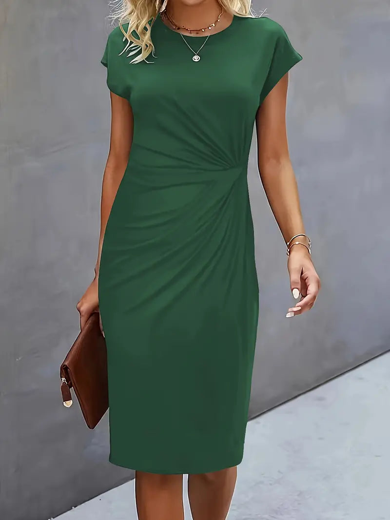 Hannah | Women's Midi Dress | Short Sleeve-Women Dress-Pick NewYork