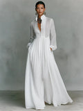 Charlotte | Women’s Button Front Maxi Dress | Collared Neck Wedding Guest-Women Dress-Pick NewYork