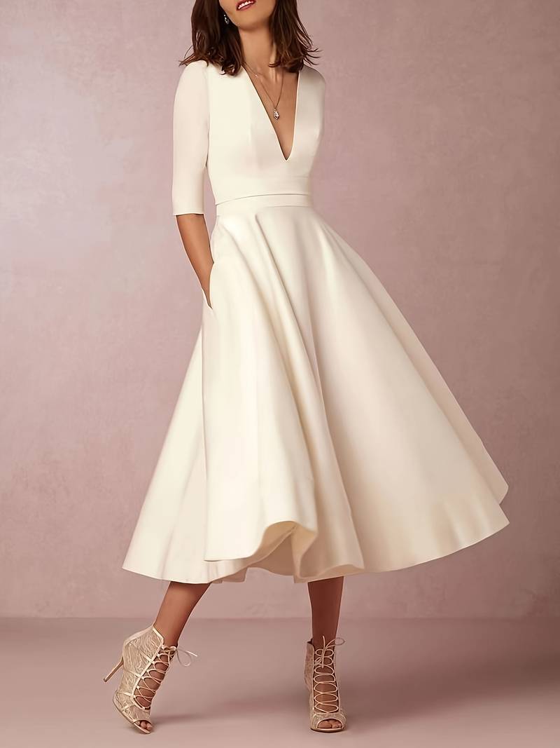 Charlotte | Women's Flared Cocktail Dress | Wedding Guest Dress-Women Dress-Pick NewYork
