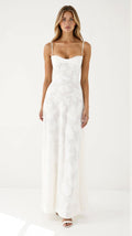 Clair | Women’s Floral Pattern Maxi Dress | Spaghetti Straps Floor Length Wedding Guest-Women Dress-Pick NewYork