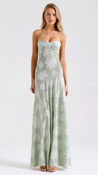 Clair | Women’s Floral Pattern Maxi Dress | Spaghetti Straps Floor Length Wedding Guest-Women Dress-Pick NewYork