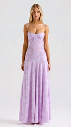 Clair | Women’s Floral Pattern Maxi Dress | Spaghetti Straps Floor Length Wedding Guest-Women Dress-Pick NewYork